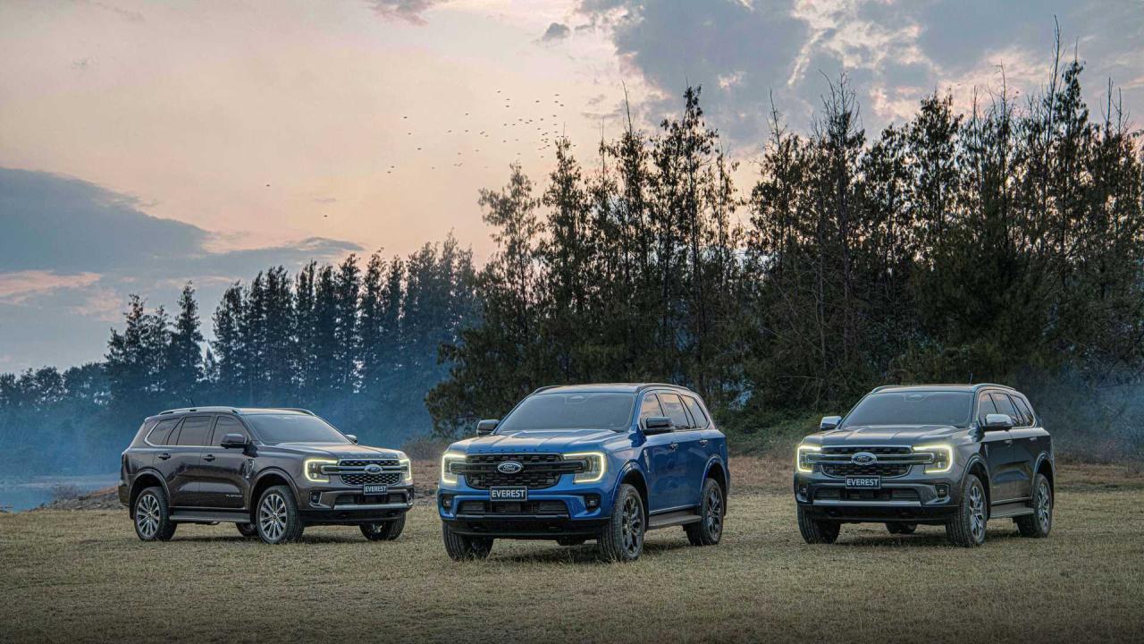 ford ninh bình so sánh các phiên bản ford everest 2025